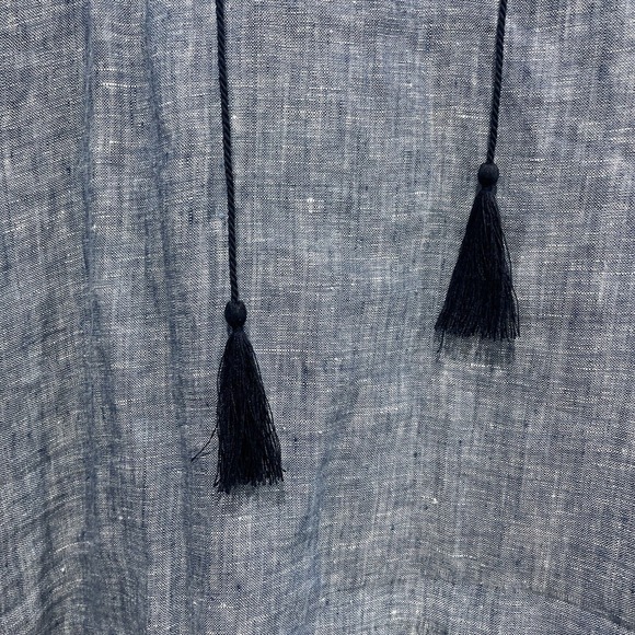 Sanctuary Mirabell Blue Denim Linen Shift Embroidered Lace up Dress Large NWT - Picture 5 of 12